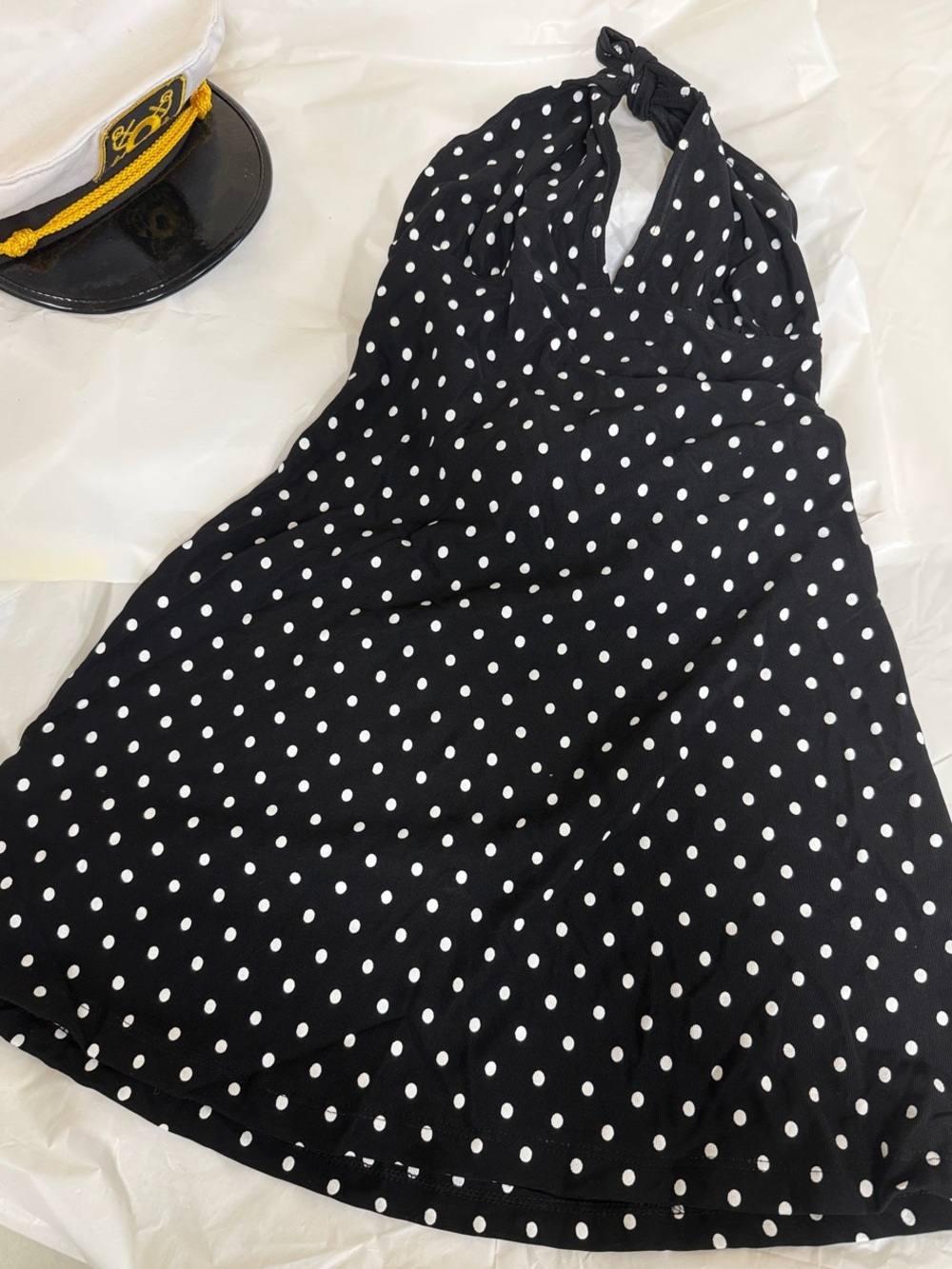 Black & White Polka Dot Halter Top